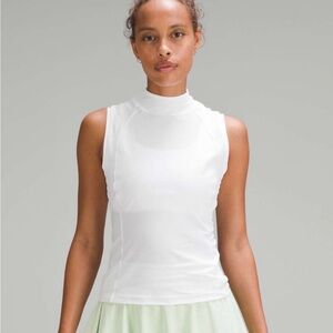 Bright White Lululemon Lightweight Nulux Mock-Neck Tank Top